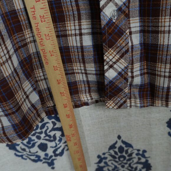 Vintage Kennington California Mens L Shirt Plaid Button Up Western Brown - Picture 4 of 4